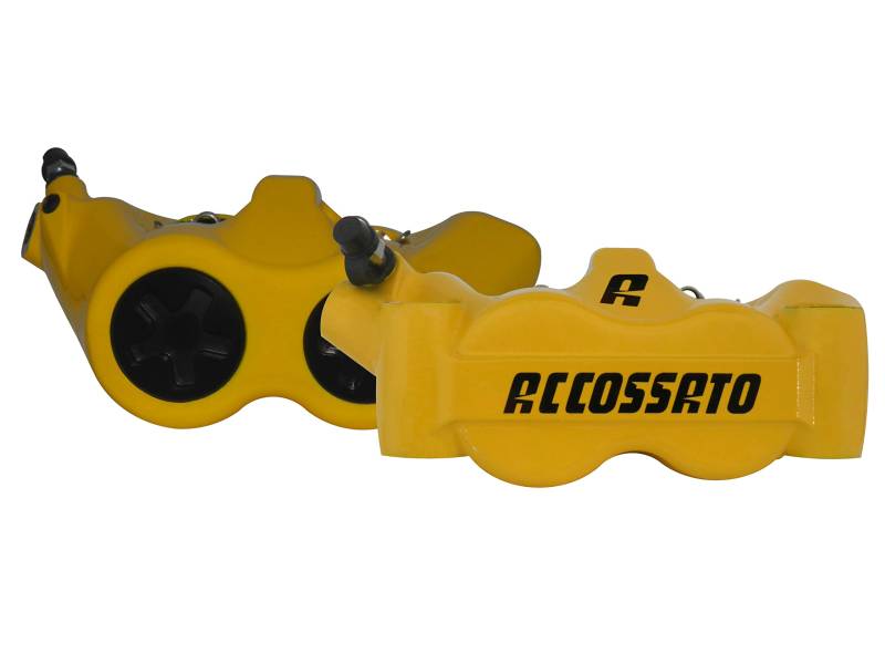 1 Paar radiale Bremssattel Accossato geschmiedet Monoblock Radstand 100 mm mit Kolben aus Aluminium, inklusive ST-Beläge, für Bimota DB5 von 2005 bis 2013, 1000 cc von ACCOSSATO