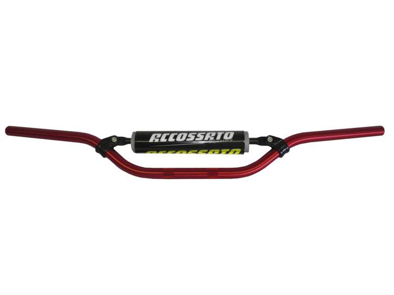 Accossato Lenker aus eloxiertem Aluminium, Rot mit Schläger+Stoßfänger für Kawasaki KLX von 2009 bis 2012 (CC 125), mittlere Höhe von ACCOSSATO