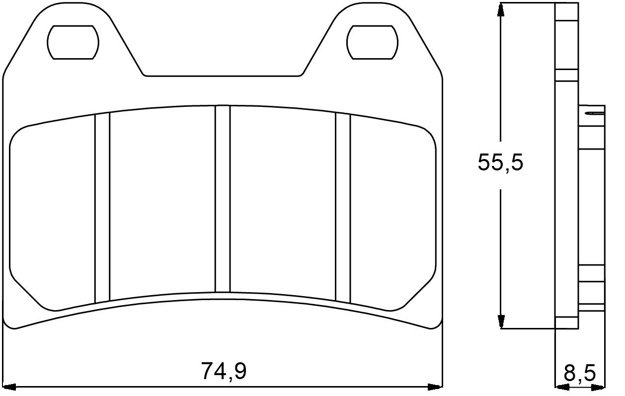 Accossato agpa96ev1 – 147 Bremsbelag für Moto Guzzi 1200 Sport 8 V, 1200 (2012), Set von 2 von ACCOSSATO