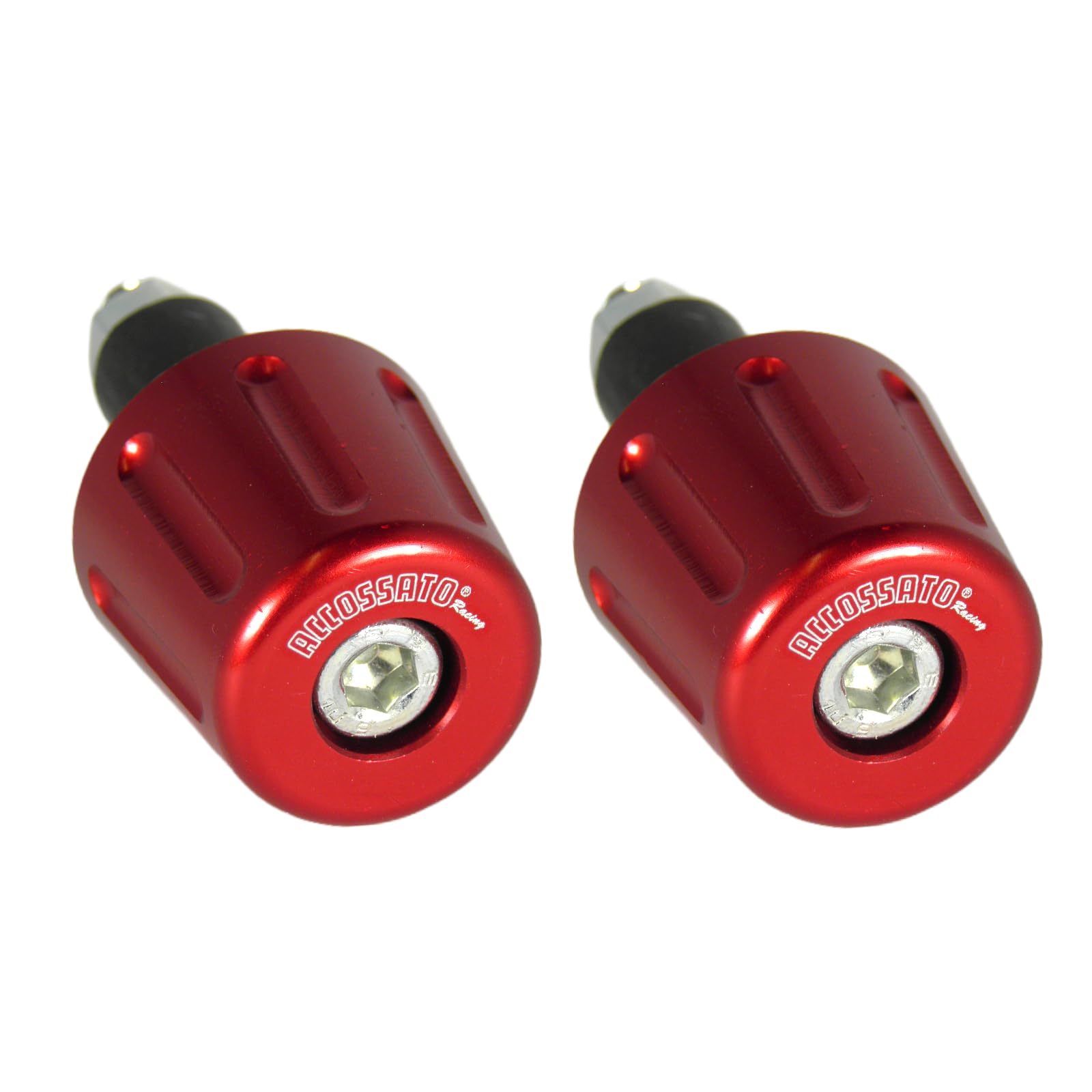 Paar rote Accossato Gegengewichte für Lenker mit Innenloch von 12 mm bis 20 mm für Benelli TNT 1130 Century Racer von 2011 bis 2014 (CC 1130) von ACCOSSATO