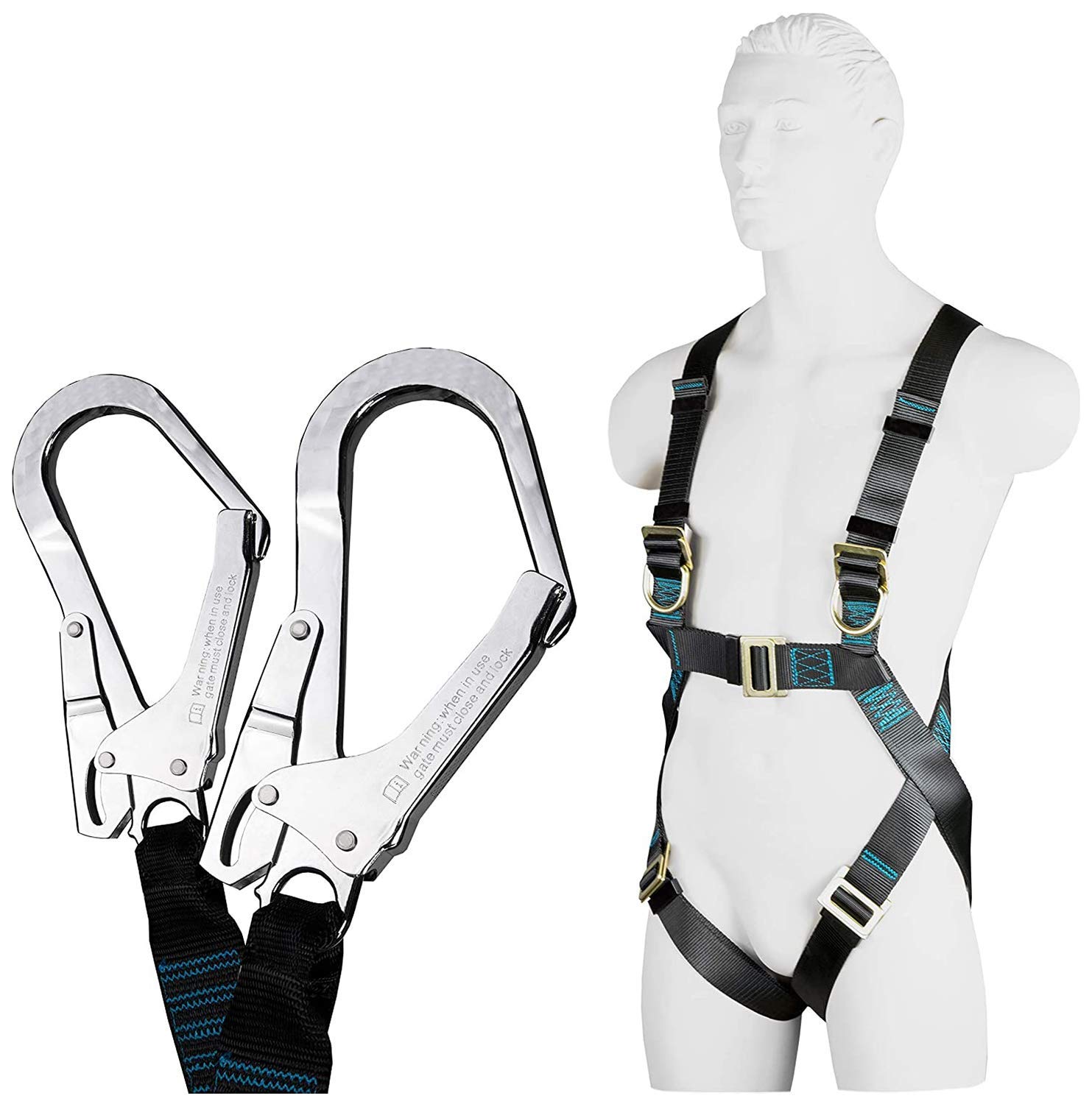 ACE Safety Absturzsicherung Set - Fallschutz-Set Mit Vollkörper Auffanggurt EN361, Bandfalldämpfer Y-Verbindungsmittel 1,5m EN354, Zulässiges Maximalgewicht 100kg ACE Safety Absturzsicherung Set - Fallschutz-Set Mit Vollkörper Auffanggurt EN361, Bandfalldämpfer Y-Verbindungsmittel 1,5m EN354, Zulässiges Maximalgewicht 100kg von ACE