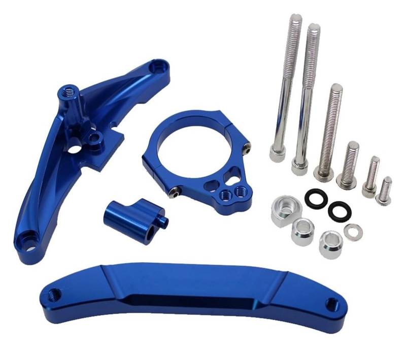 Dämpfer Stabilisator Für FZ1 FAZER FZ1N 2006-2015 Motorrad Lenkung Dämpfer Stabilisator CNC Montage Halterung Unterstützung Kit Lenkungsdämpfer(Blau) von ACEBSBGGAP