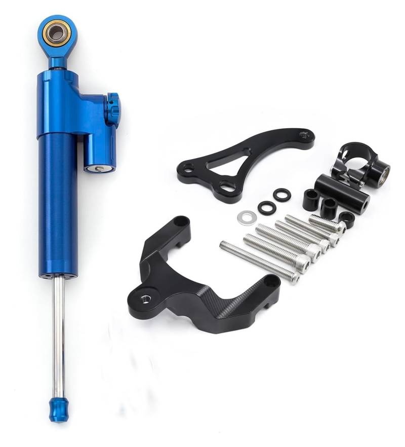Dämpfer Stabilisator Für GSX750 GSXS750 2017-2023 CNC-Motorrad-Lenkungsdämpfer-Stabilisator-Puffer-Steuerstange Mit Montagehalterungs-Unterstützungssatz Lenkungsdämpfer von ACEBSBGGAP