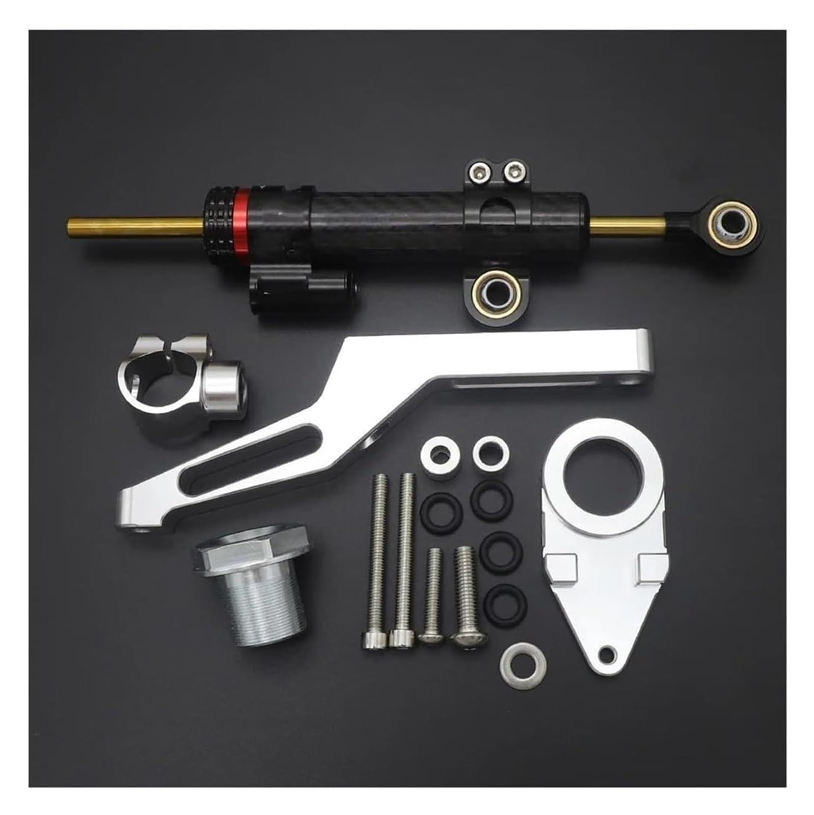 Dämpfer Stabilisator Für Kawa&saki Für Ninja ZX-6R ZX6R 636cc 2009-2022 Motorrad Lenkung Dämpfer Halterung Mount Kit Stabilisator Dämpfer Lenkungsdämpfer(Set 4) von ACEBSBGGAP
