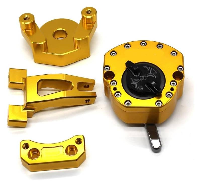 Dämpfer Stabilisator Für YZF R25 R3 2014 2015 2016 2017 2018 Einstellbarer CNC-Motorrad-Lenkungsdämpferstabilisator Mit Montagehalterung Lenkungsdämpfer(Gold) von ACEBSBGGAP