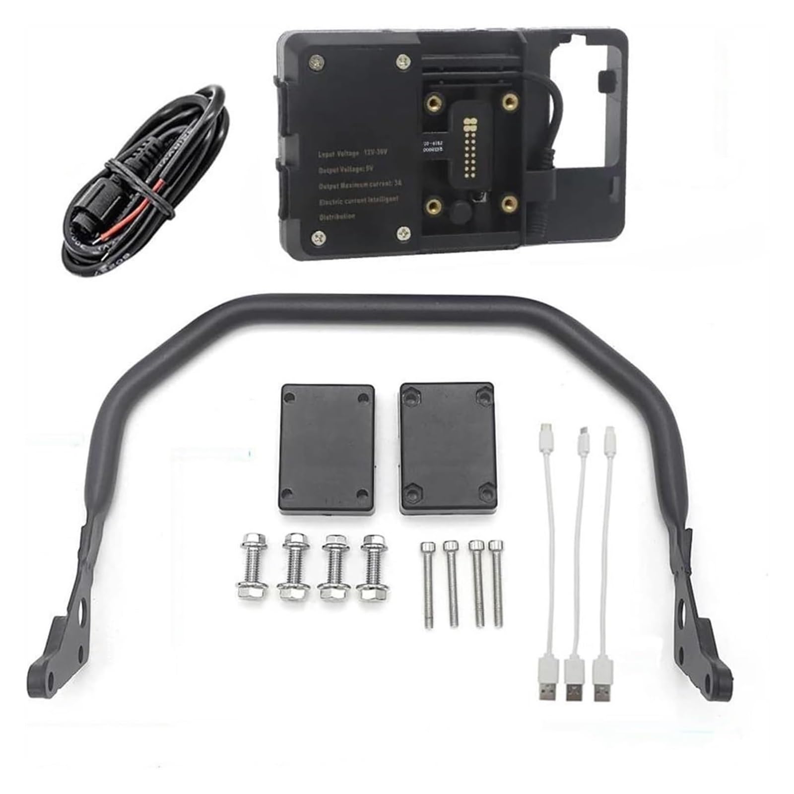 GPS Navigationshalterung Motorrad Für B&MW Für R1200GS Für R1250GS 2013-2020 Motorrad Drahtlose Lade GPS Handy Halter Stehen Navigation Halterung(USB Battery Set) von ACEBSBGGAP