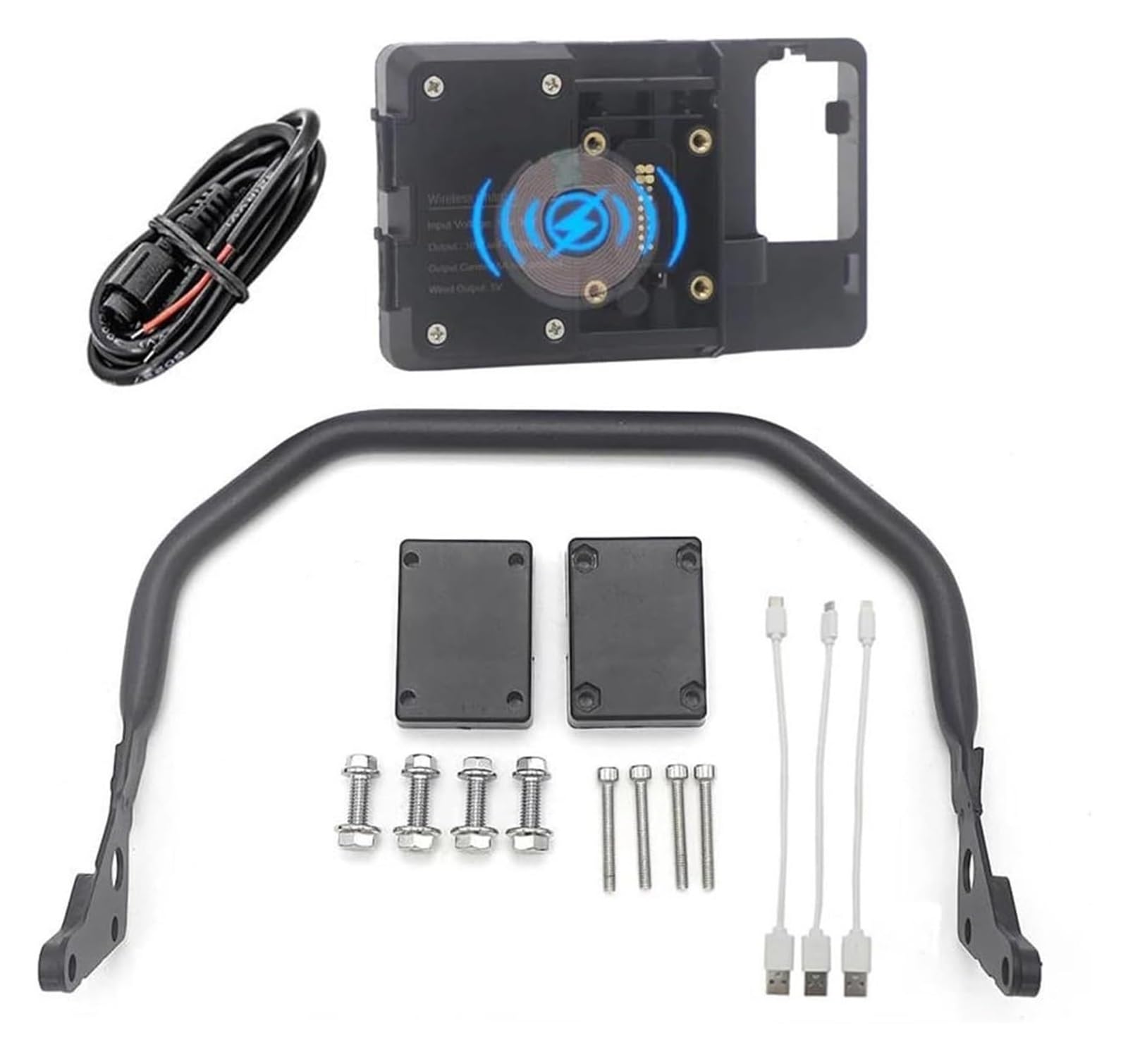 GPS Navigationshalterung Motorrad Für B&MW Für R1200GS Für R1250GS 2013-2020 Motorrad Drahtlose Lade GPS Handy Halter Stehen Navigation Halterung(Wireless Battery Set) von ACEBSBGGAP
