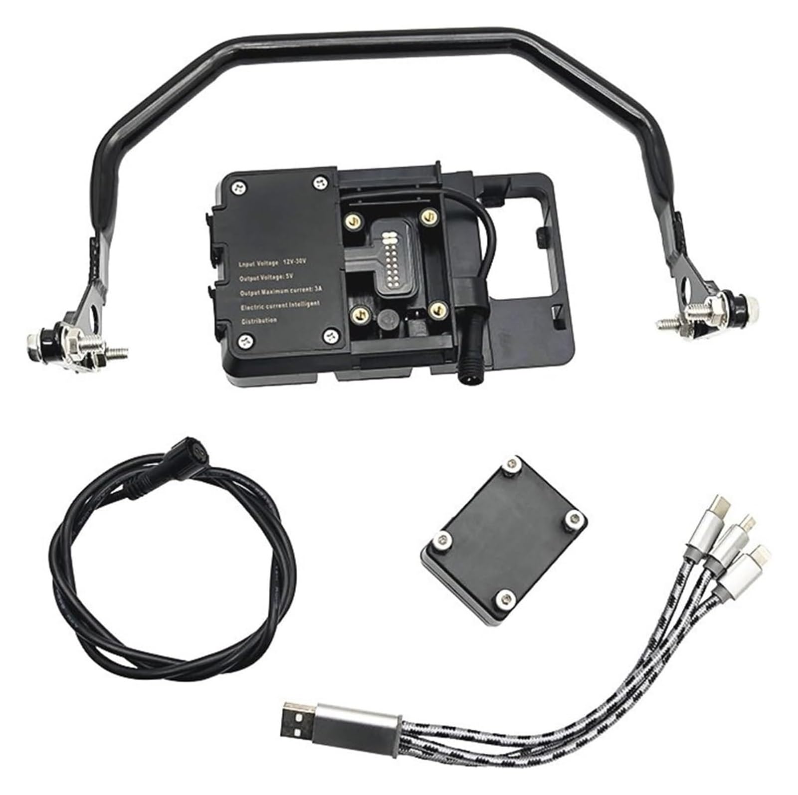 GPS Navigationshalterung Motorrad Für B&MW Für R1250GS LC Für Adventure 2019-2022 Drahtlose Lade Telefon Navigation Halterung Telefon Halter USB Ladegerät(Full Set AB) von ACEBSBGGAP