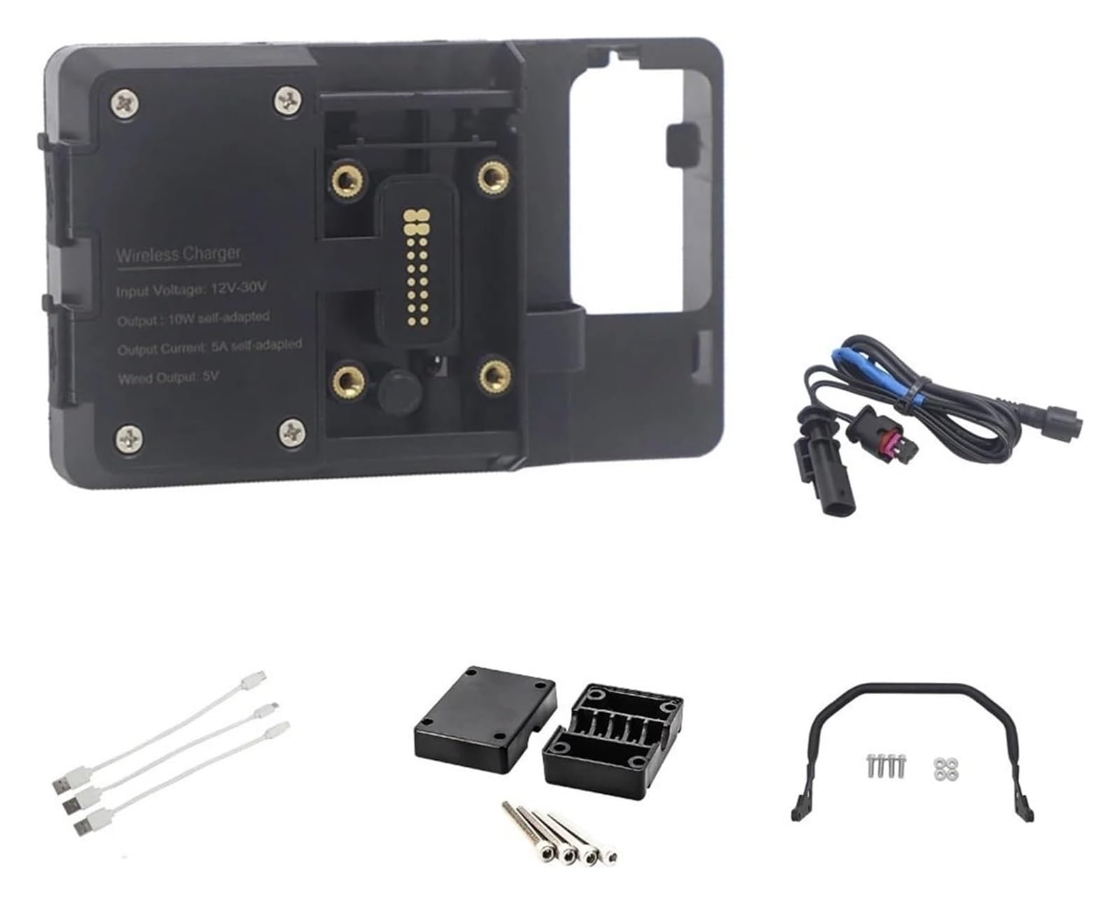 GPS Navigationshalterung Motorrad Für B&MW R1250GS Für ADV R1200GS LC Für Adventure R 1250 GS Motorrad Drahtlose Lade Handy Halter Stehen USB Navigation Halterung(Wireless Lossles Set) von ACEBSBGGAP