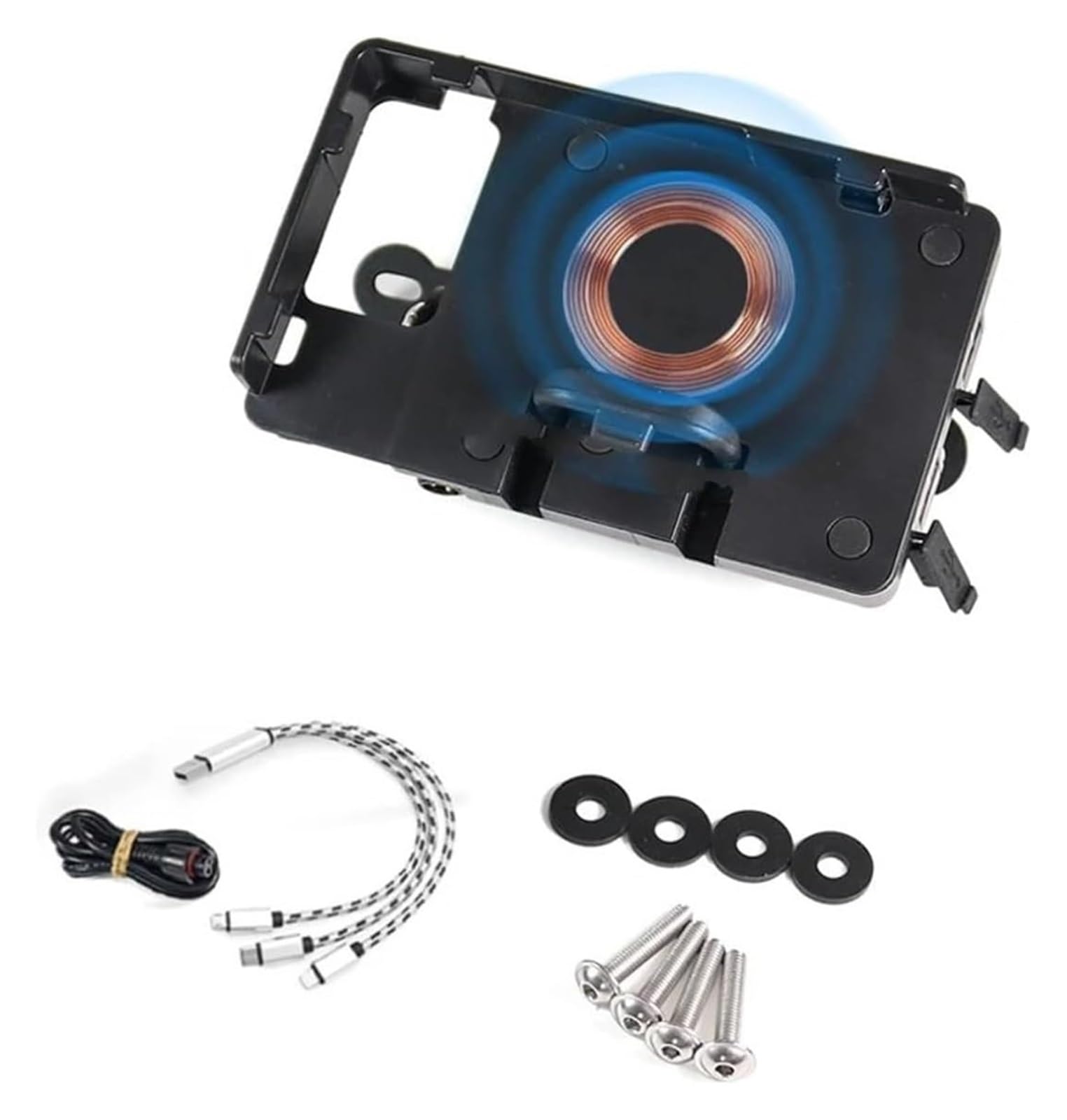 GPS Navigationshalterung Motorrad Für Tracer 7 Für Tracer700 MT 07 Für Tracer 2016-2020 Unterstützung Drahtlose Aufladen Smartphone Halter Motorrad GPS Navigation Halterung(Wireless chargin kit) von ACEBSBGGAP