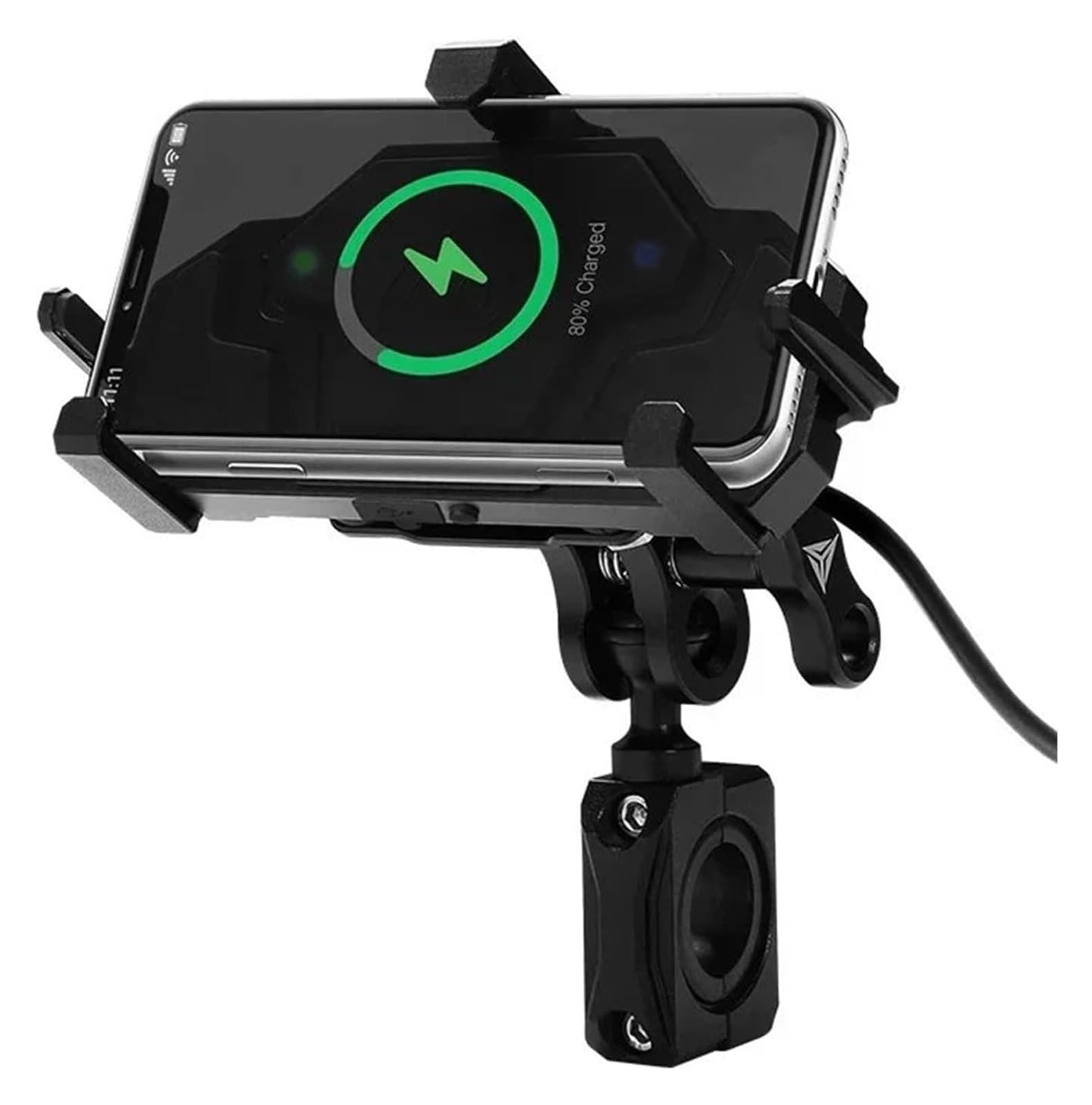 GPS Navigationshalterung Motorrad Motorrad Stoßfest Navigation Drahtlose Lade Telefon Halter Cradle 3,0 Schnell Ladegerät GPS Moto Unterstützung Handy Lenker(B-Charging Handlebar) von ACEBSBGGAP