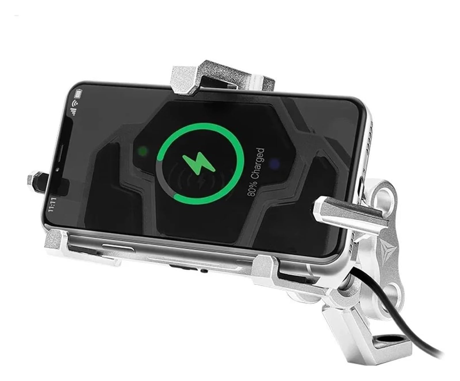 GPS Navigationshalterung Motorrad Motorrad Stoßfest Navigation Drahtlose Lade Telefon Halter Cradle 3,0 Schnell Ladegerät GPS Moto Unterstützung Handy Lenker(S-Charging Mirror) von ACEBSBGGAP