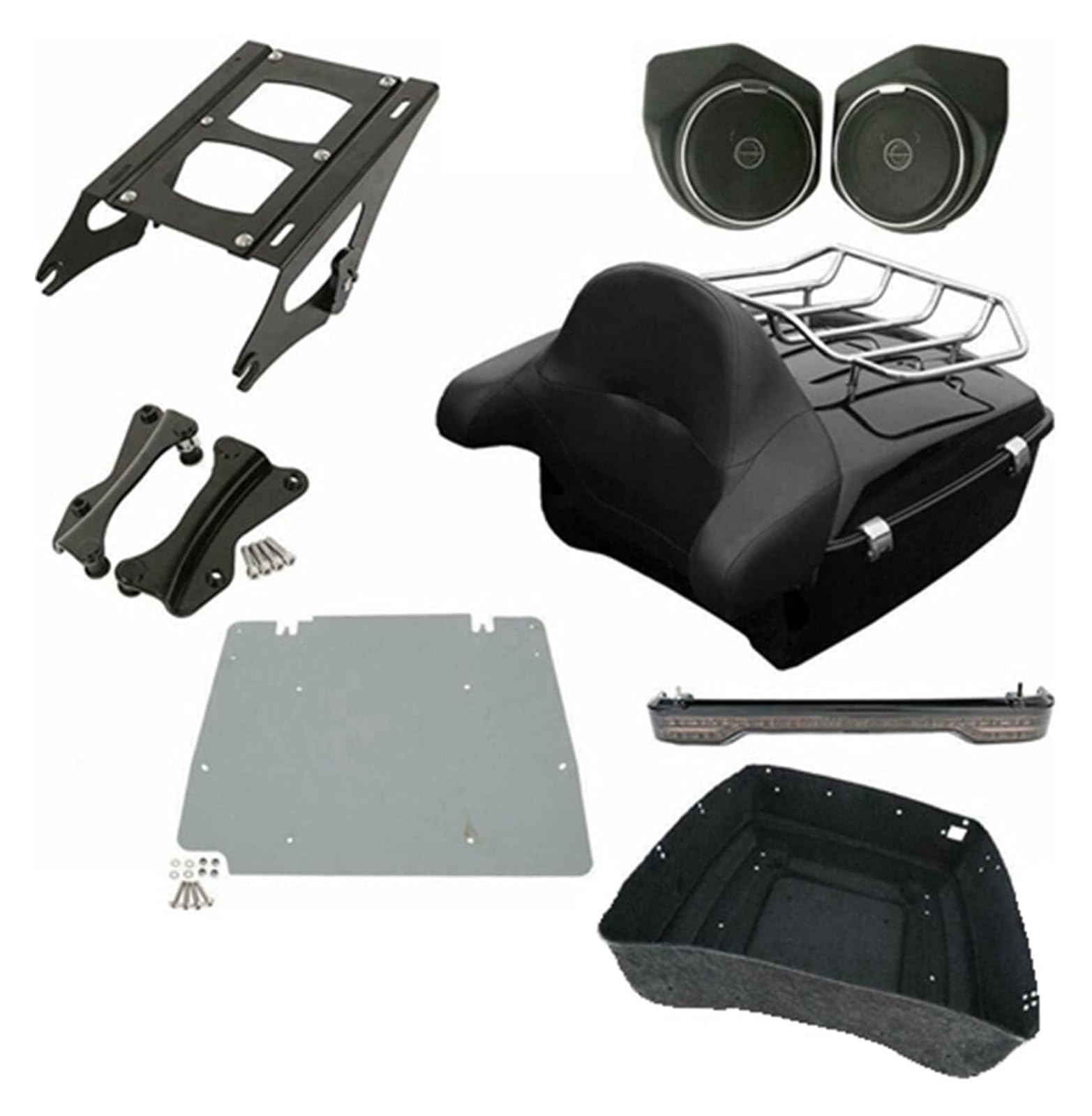 Gepäckträger Für H&Arley Für Touring 2014-2021 Motorradpaket Kofferraumträger Rückenlehne Lautsprecher Rücklicht Motorradzubehör Kit von ACEBSBGGAP