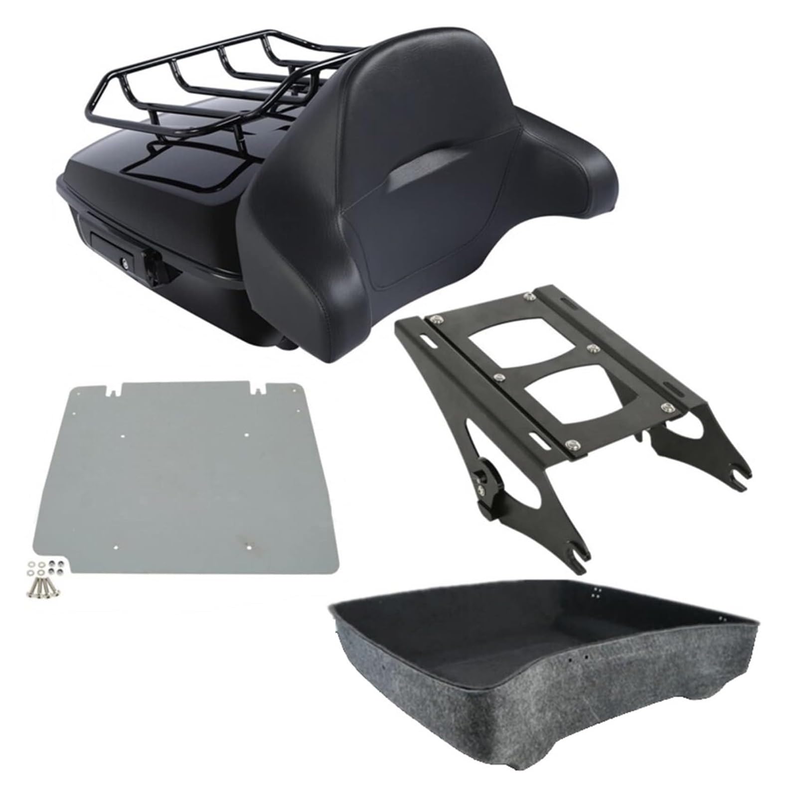 Gepäckträger Für H&Arley Für Touring Für Road Für Straße Für Electra Für Glide 2014-2021 Motorrad Tour Pack Stamm W/Rückenlehne & Gepäck Rack(B) von ACEBSBGGAP
