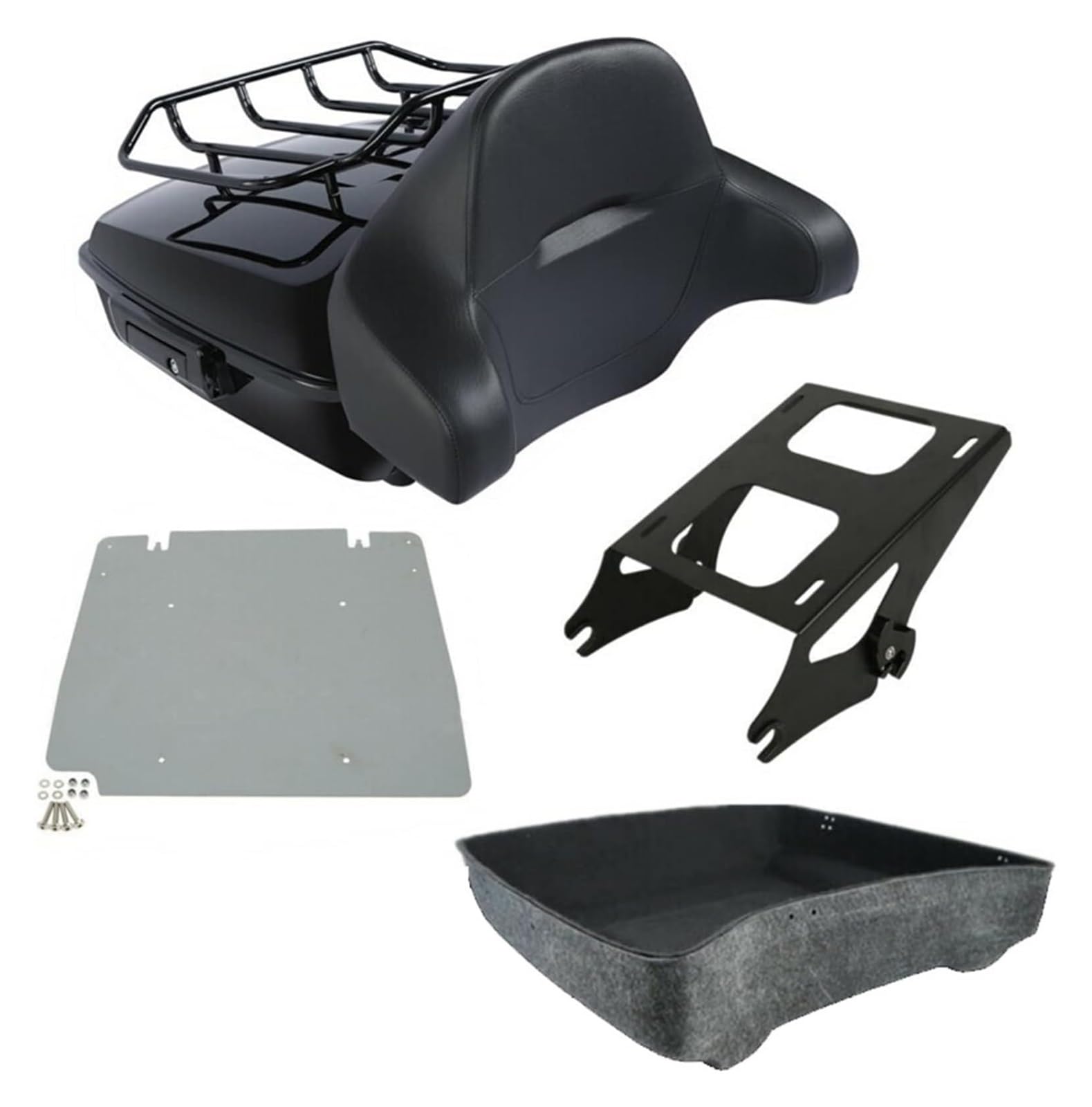 Gepäckträger Für H&Arley Für Touring Für Road Für Straße Für Electra Für Glide 2014-2021 Motorrad Tour Pack Stamm W/Rückenlehne & Gepäck Rack(C) von ACEBSBGGAP