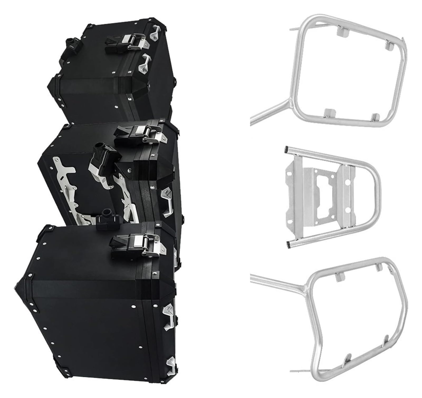 Gepäckträger Für XADV 750 XADV750 2017-2020 Motorradtaschen Topcase Aluminium Satteltaschenträger Gepäckbox Edelstahlhalterung(One Set-bk) von ACEBSBGGAP