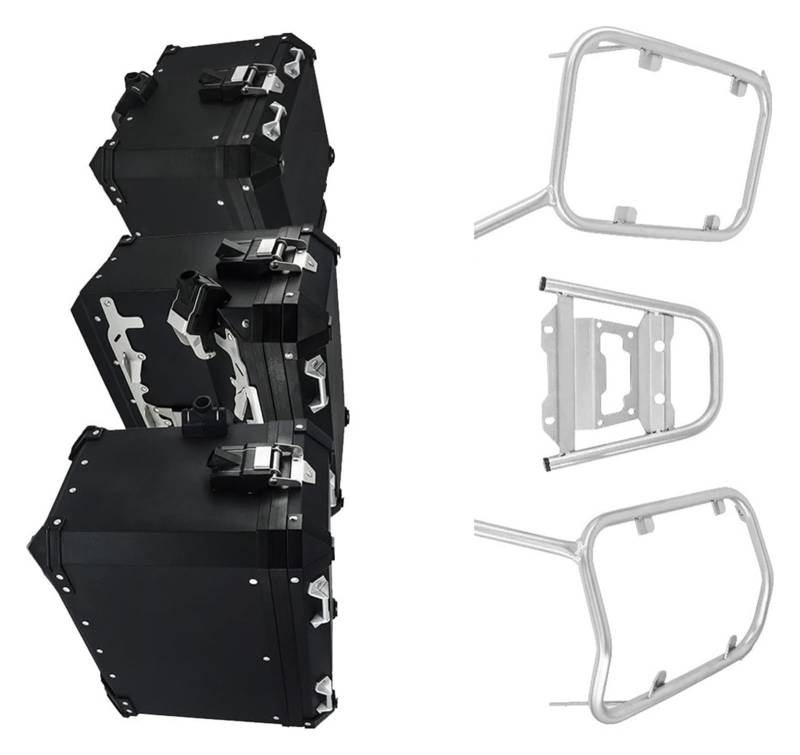Gepäckträger Für XADV 750 XADV750 2017-2020 Motorradtaschen Topcase Aluminium Satteltaschenträger Gepäckbox Edelstahlhalterung(One Set-bk) von ACEBSBGGAP