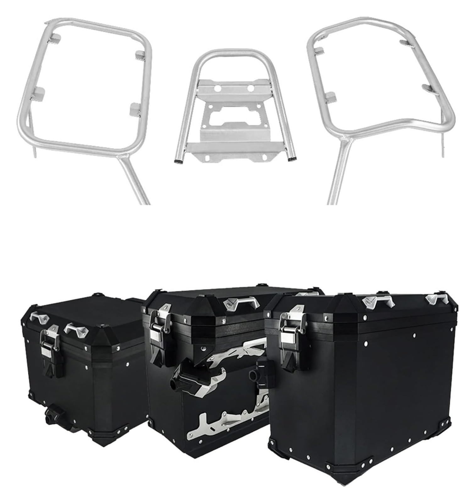 Gepäckträger Für XADV 750 XADV750 2017-2020 Motorradtaschen Topcase Aluminium Satteltaschenträger Gepäckbox Edelstahlhalterung(One Set-bk) von ACEBSBGGAP