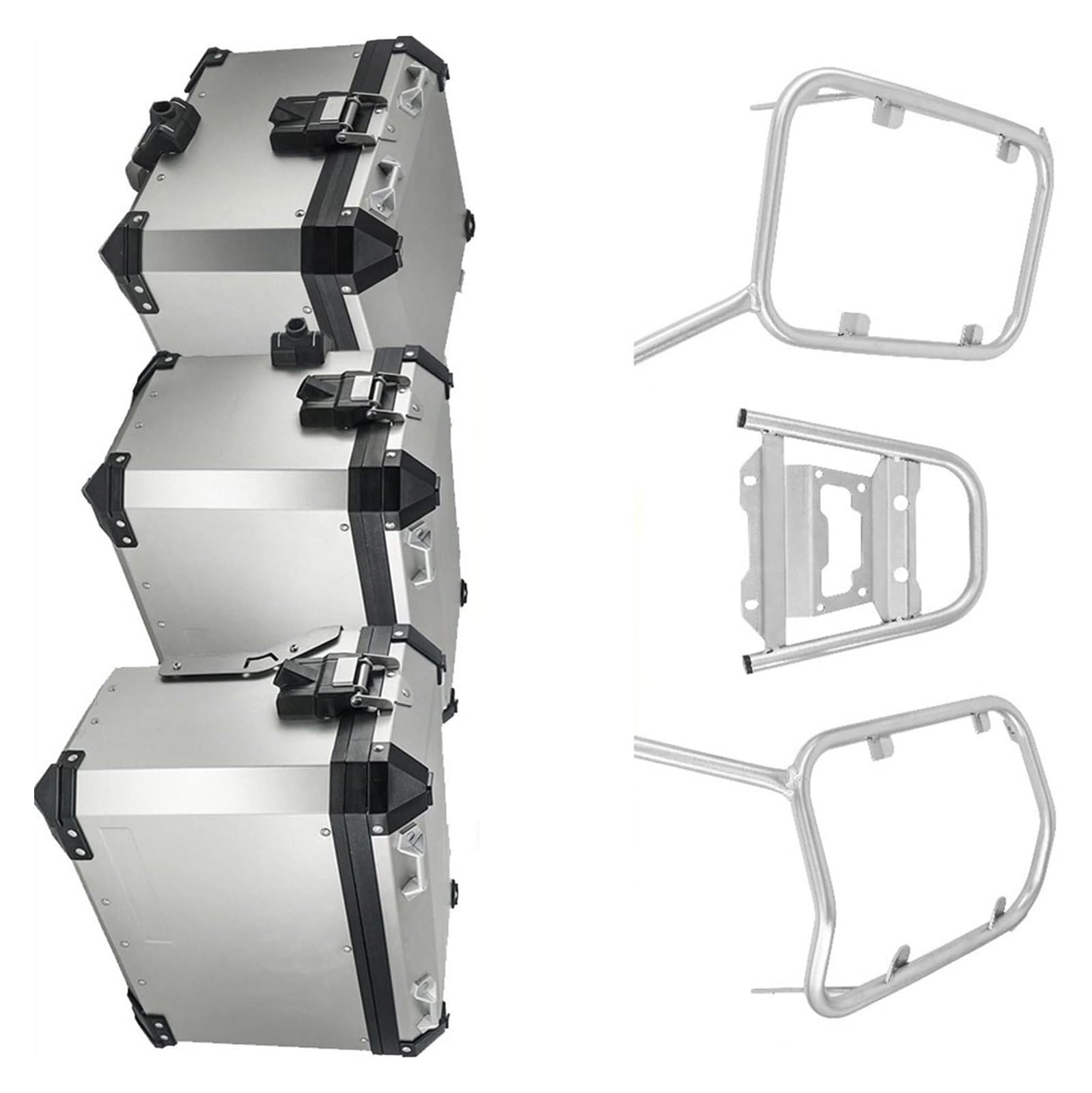 Gepäckträger Für XADV 750 XADV750 2017-2020 Motorradtaschen Topcase Aluminium Satteltaschenträger Gepäckbox Edelstahlhalterung(One Set-sl) von ACEBSBGGAP