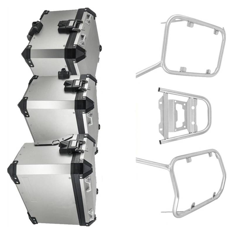 Gepäckträger Für XADV 750 XADV750 2017-2020 Motorradtaschen Topcase Aluminium Satteltaschenträger Gepäckbox Edelstahlhalterung(One Set-sl) von ACEBSBGGAP