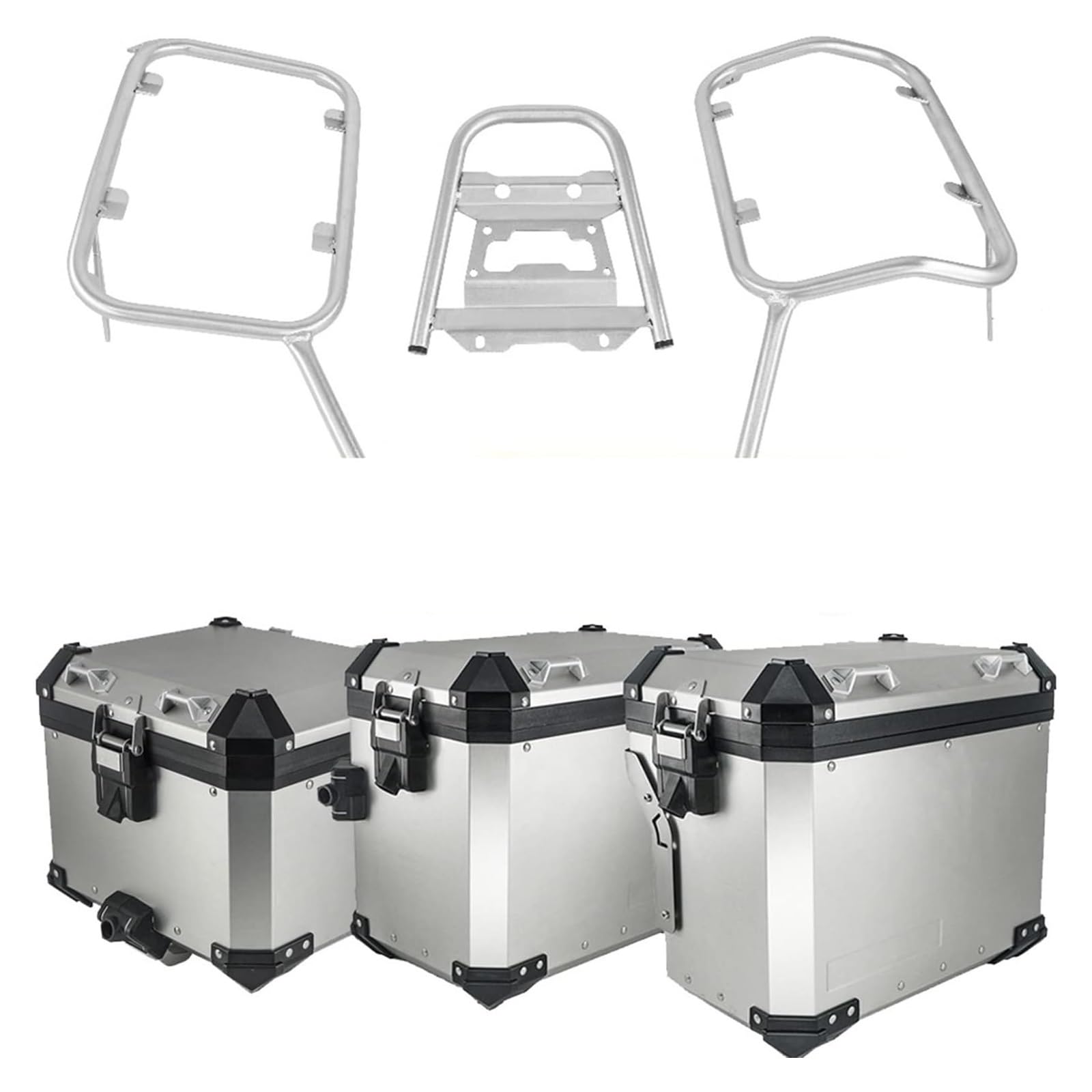 Gepäckträger Für XADV 750 XADV750 2017-2020 Motorradtaschen Topcase Aluminium Satteltaschenträger Gepäckbox Edelstahlhalterung(One Set-sl) von ACEBSBGGAP
