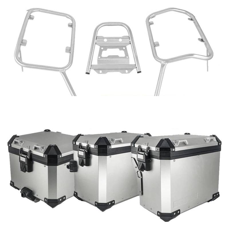 Gepäckträger Für XADV 750 XADV750 2017-2020 Motorradtaschen Topcase Aluminium Satteltaschenträger Gepäckbox Edelstahlhalterung(One Set-sl) von ACEBSBGGAP
