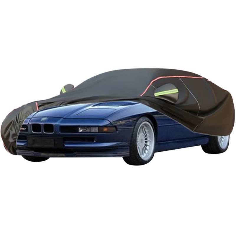 ACHETE WOLWES Autoabdeckung Geeignet Für BMW 850 CSi/Ci/i,wasserdichte, Wind-, Regen- Und UV-beständige Autoabdeckung Aus Oxford-Gewebe,Mit Seitentür-Reißverschluss (Color : Black, Size : 850 CSi) von ACHETE