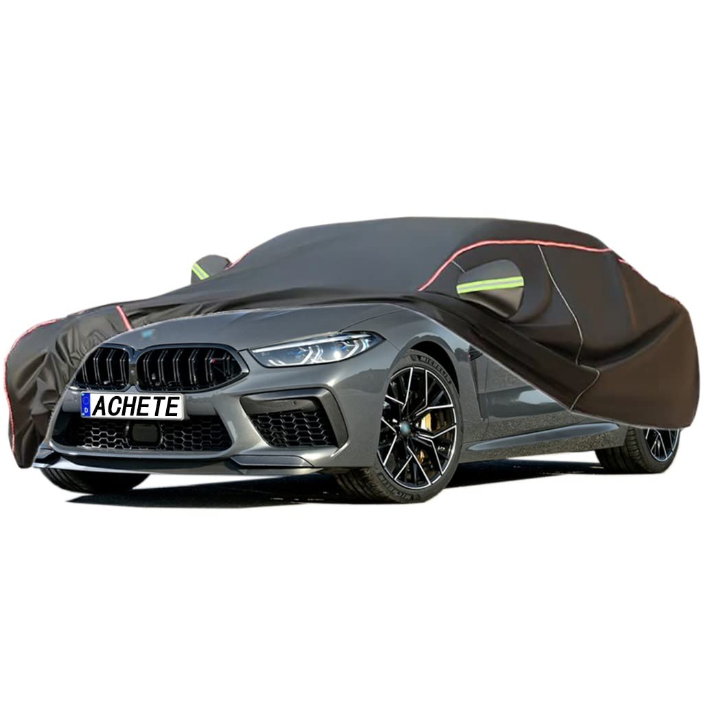 WOLWES Autoabdeckung Geeignet Für 2019-2023 BMW M8/ M8 Gran Coupe/ M850/ M850 Gran Coupe,Wasserdichte, Wind-, Regen- Und UV-beständige Autoabdeckung Aus Oxford-Gewebe,Mit Seitentür-Reißverschluss ( Co von ACHETE