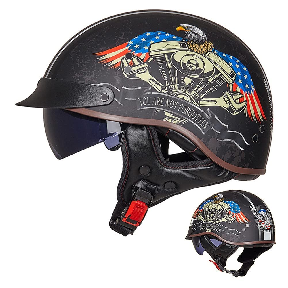 ACLFFSHOP Halbschalenhelm mit ECE, Retro Helm Jethelm, Jet-Helmhalbhelm Scooter-Helm Offenem Helm, Chopper Helm mit Sonnenblende Herausnehmbares Atmungsaktives Futter M~XXL ACLFFSHOP Halbschalenhelm mit ECE, Retro Helm Jethelm, Jet-Helmhalbhelm Scooter-Helm Offenem Helm, Chopper Helm mit Sonnenblende Herausnehmbares Atmungsaktives Futter M~XXL von ACLFFSHOP