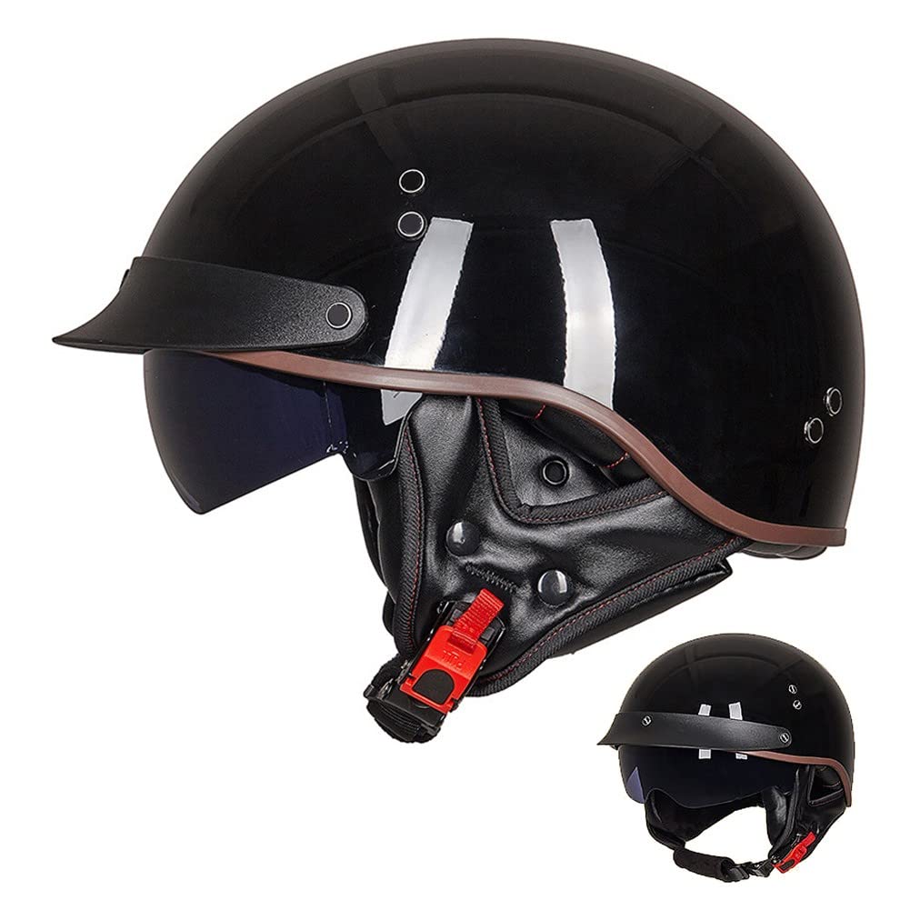 ACLFFSHOP Halbschalenhelm mit ECE, Jethelm Retro, Chopper Helm, Retro Motorrad Helm, Scooter-Helm, Offenem Helm, mit Sonnenblende und Herausnehmbares Atmungsaktives Futter M~XXL 57~64CM ACLFFSHOP Halbschalenhelm mit ECE, Jethelm Retro, Chopper Helm, Retro Motorrad Helm, Scooter-Helm, Offenem Helm, mit Sonnenblende und Herausnehmbares Atmungsaktives Futter M~XXL 57~64CM von ACLFFSHOP