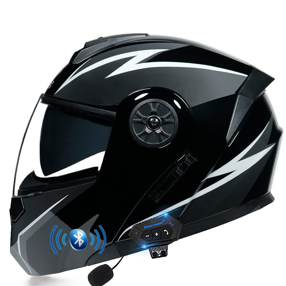 ACLFFSHOP Klapphelm mit Bluetooth, Integriert Motorradhelm mit Doppelvisier, ECE Zertifiziert Integralhelm, mit Eingebautem Mikrofon für Automatische Reaktion, für Erwachsene Frauen Männer ACLFFSHOP Klapphelm mit Bluetooth, Integriert Motorradhelm mit Doppelvisier, ECE Zertifiziert Integralhelm, mit Eingebautem Mikrofon für Automatische Reaktion, für Erwachsene Frauen Männer von ACLFFSHOP