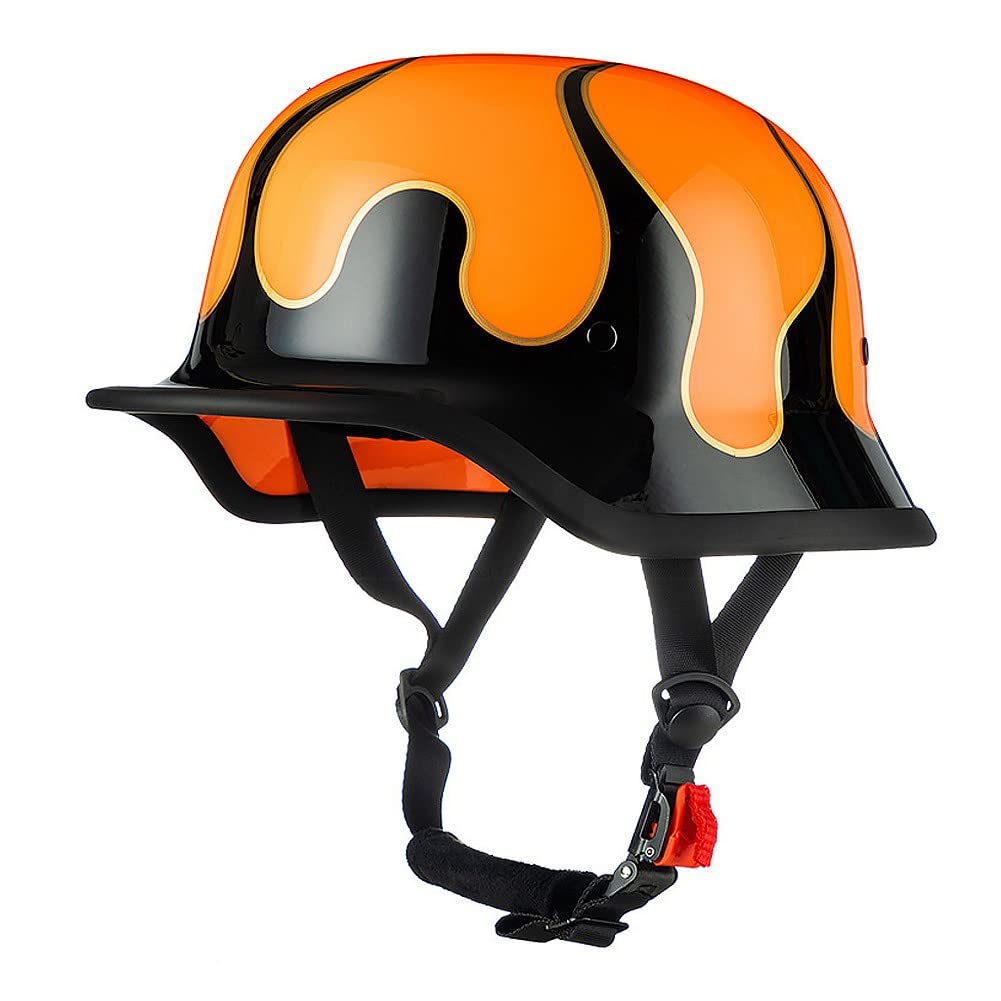 Vintage Deutsche Motorrad Halbhelme mit ECE, Jethelm Retro, Chopper Helm, Scooter-Helm, Fahrradhelm, mit Herausnehmbares Innenfutter und Schnellverschlussschnallen M~XXL 57~64CM Vintage Deutsche Motorrad Halbhelme mit ECE, Jethelm Retro, Chopper Helm, Scooter-Helm, Fahrradhelm, mit Herausnehmbares Innenfutter und Schnellverschlussschnallen M~XXL 57~64CM von ACLFFSHOP
