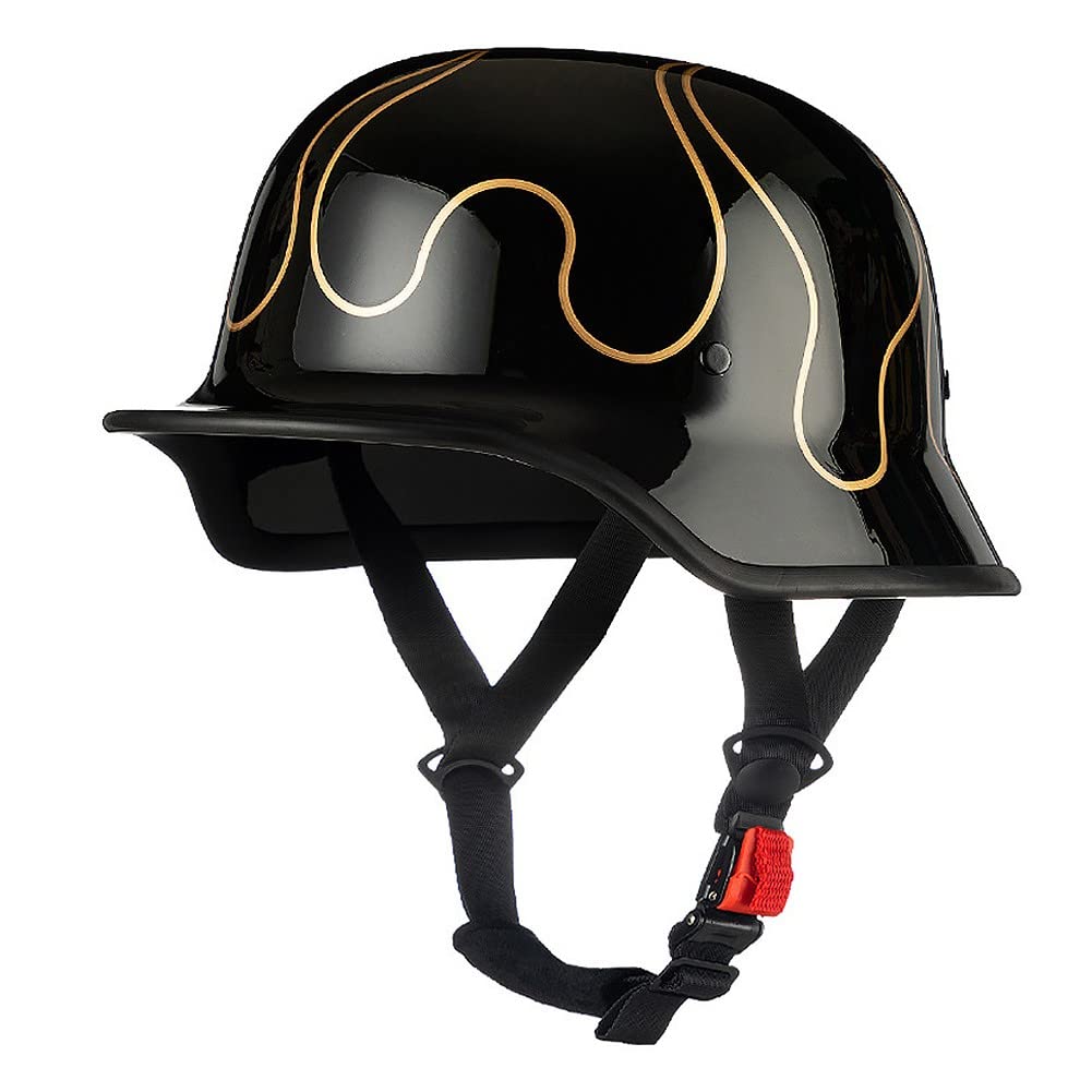 Vintage Deutsche Motorrad Halbhelme mit ECE, Jethelm Retro, Chopper Helm, Scooter-Helm, Fahrradhelm, mit Herausnehmbares Innenfutter und Schnellverschlussschnallen M~XXL 57~64CM Vintage Deutsche Motorrad Halbhelme mit ECE, Jethelm Retro, Chopper Helm, Scooter-Helm, Fahrradhelm, mit Herausnehmbares Innenfutter und Schnellverschlussschnallen M~XXL 57~64CM von ACLFFSHOP