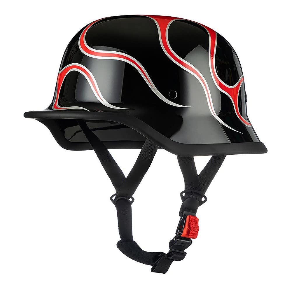 Vintage Deutsche Motorrad Halbhelme mit ECE, Jethelm Retro, Chopper Helm, Scooter-Helm, Fahrradhelm, mit Herausnehmbares Innenfutter und Schnellverschlussschnallen M~XXL 57~64CM Vintage Deutsche Motorrad Halbhelme mit ECE, Jethelm Retro, Chopper Helm, Scooter-Helm, Fahrradhelm, mit Herausnehmbares Innenfutter und Schnellverschlussschnallen M~XXL 57~64CM von ACLFFSHOP