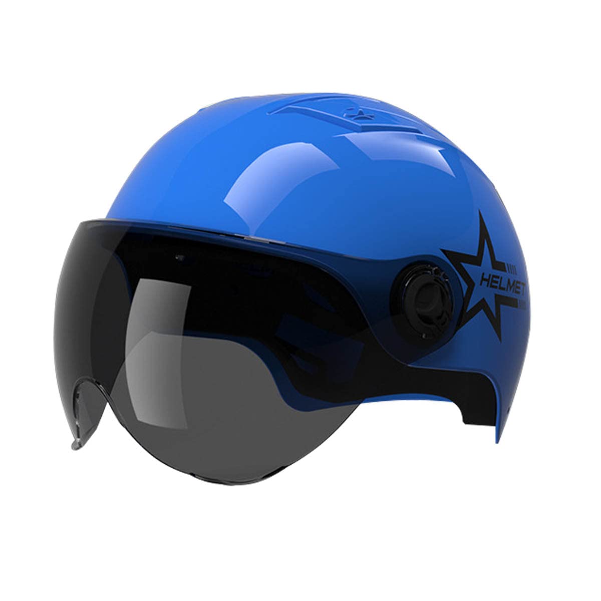 ACMEDE Jethelme Rollerhelm Sturzhelm Chopper Helm mit Visier Sonnenblende für Damen Herren Kinder Jethelm Roller Helm Kids Scooter Helm Schwarz, 54-62CM von ACMEDE