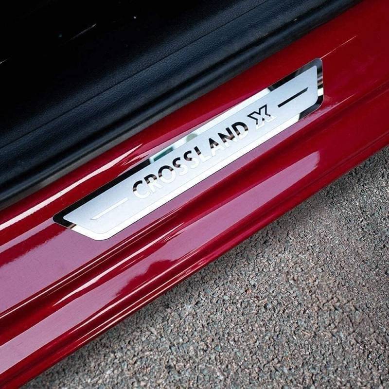 4 Stück Auto Einstiegsleisten Schutzfolie für OPEL Vauxhall Crossland X 2017-2022, Edelstahl Aufkleber Kantenschutz Styling Tuning Zubehör von ACRUZ