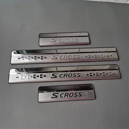4 Stück Auto Einstiegsleisten Schutzfolie für Suzuki Sx4 S-Cross 2014-2022, Edelstahl Aufkleber Kantenschutz Styling Tuning Zubehör von ACRUZ