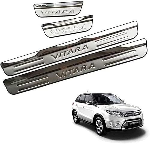 4 Stück Auto Einstiegsleisten Schutzfolie für Suzuki Vitara 2015-2020, Edelstahl Aufkleber Kantenschutz Styling Tuning Zubehör von ACRUZ