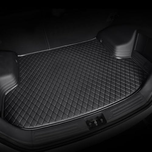 Auto Leder Kofferraummatten FüR Ford Escort 2015-2019, Kofferraum Schutzmatte Kofferraumwanne Teppich rutschfest Staubdicht ZubehöR,All-Black von ACRUZ