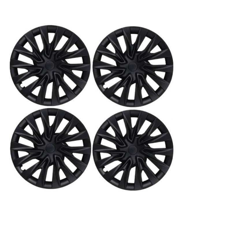 ACSGASCA 4PCS 18-Zoll-Radabdeckung, kompatibel mit Tesla Model 3 Highland 2024 Nabenkappen Performance Ersatzradkappe Vollrandabdeckung Zubehör (Matte Black) von ACSGASCA