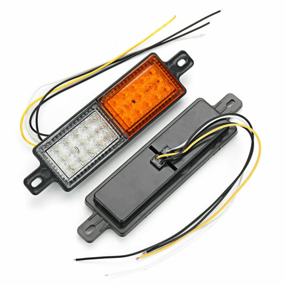 2 x Universal Truck Trailer Crash Bar Front Bumper LED Seitenblinker 12 V – 24 V 30 LEDs weiß Bernstein Standlicht 2 x Universal Truck Trailer Crash Bar Front Bumper LED Seitenblinker 12 V – 24 V 30 LEDs weiß Bernstein Standlicht von ACSUZ