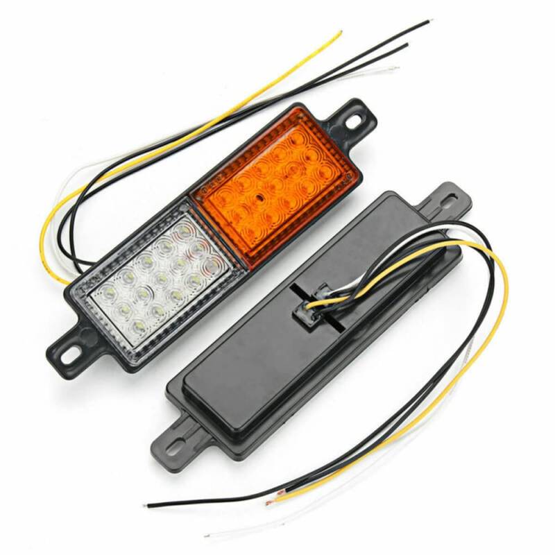 2 x Universal Truck Trailer Crash Bar Front Bumper LED Seitenblinker 12 V – 24 V 30 LEDs weiß Bernstein Standlicht von ACSUZ
