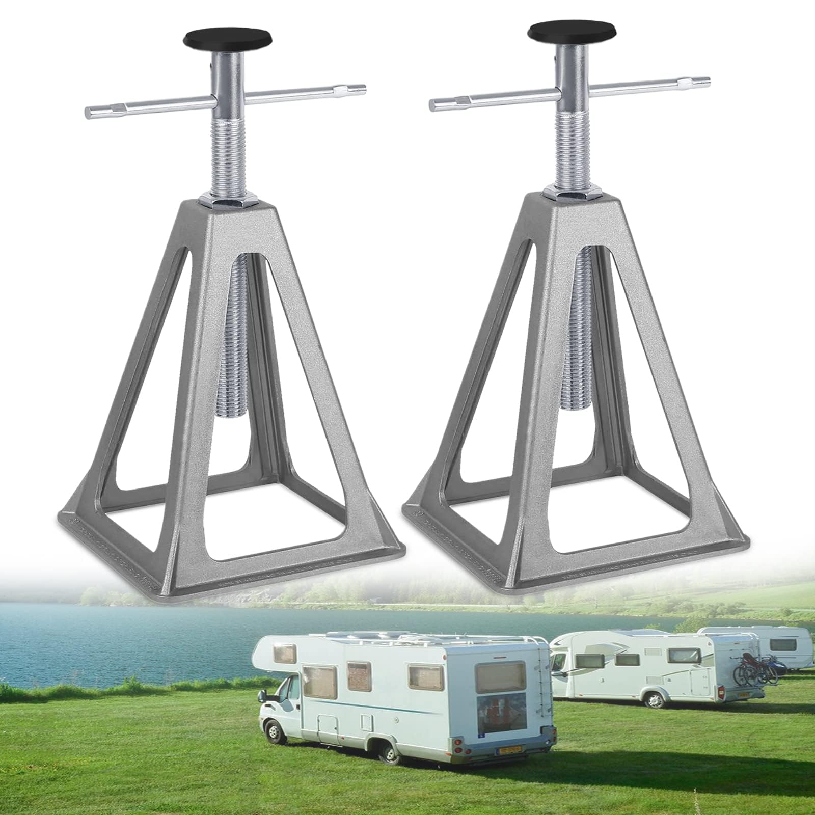 ACXIN 2 Stück Caravan Stützbock Unterstellbock Unterstellböcke KFZ Stützbock Höhenverstellbar 28-43cm Wohnwagen Zubehör, bis 1000Kg Belastbar für Auto, Wohnwagen, Wohnmobil, Anhänger von ACXIN