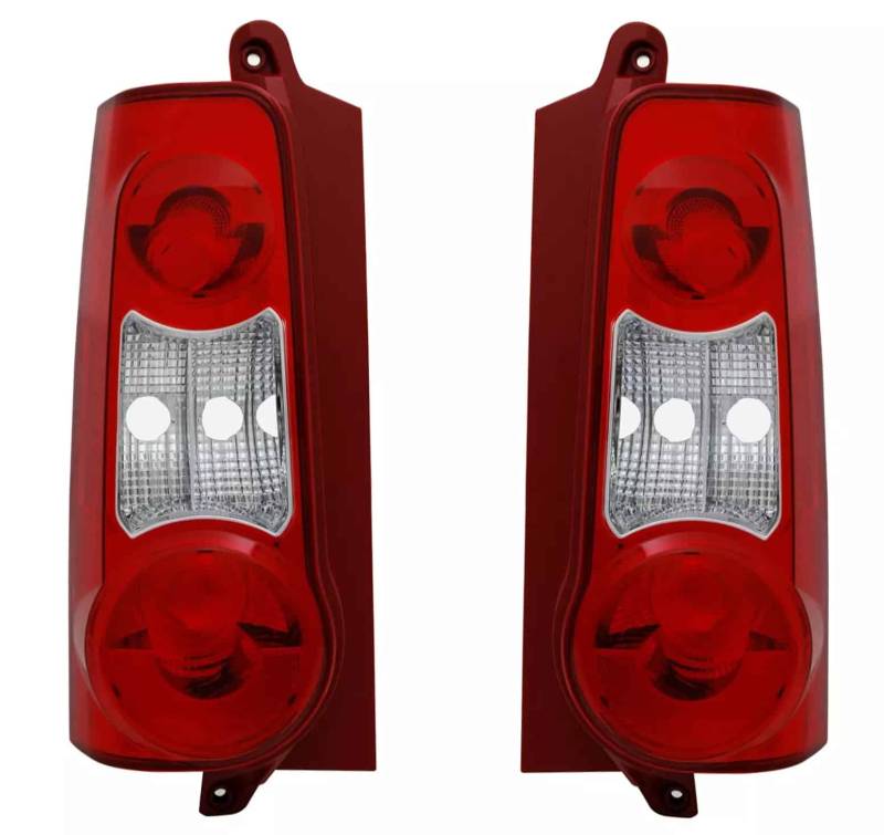Rückleuchten Heckleuchten Rot Weiss LINKS + RECHTS für Citroen Berlingo M MF / Peugeot Partner 2008- mit zweiteilige Klappe von AD TUNING GmbH & Co. KG