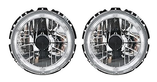 Depo Angel Eyes Scheinwerfer Set Klarglas Chrom mit Standlichtringe Fadenkreuz von AD Tuning GmbH & Co. KG