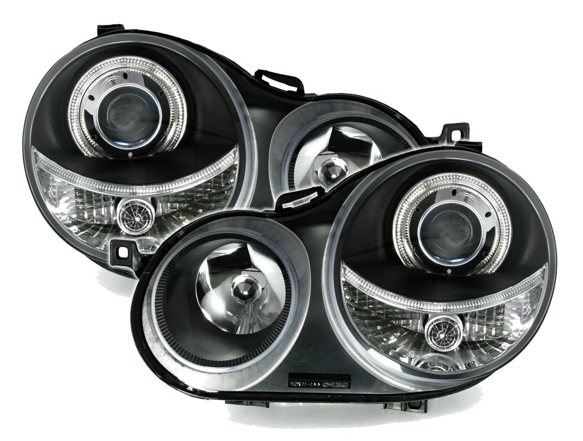 Depo Angel Eyes Scheinwerfer Set Klarglas Schwarz mit Standlichtring Depo Angel Eyes Scheinwerfer Set Klarglas Schwarz mit Standlichtring von AD Tuning GmbH & Co. KG