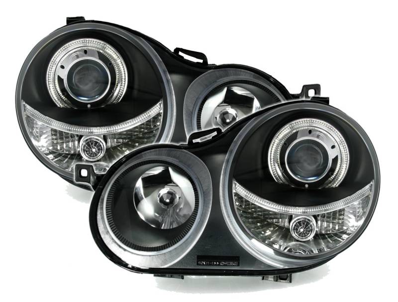 Depo Angel Eyes Scheinwerfer Set Klarglas Schwarz mit Standlichtring von AD Tuning GmbH & Co. KG