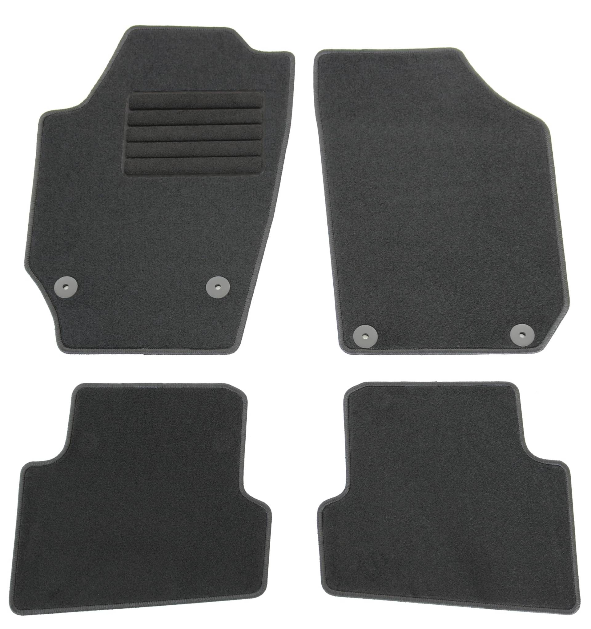 AD Tuning GmbH HG12770 Velours Passform Fußmatten Set Schwarz Autoteppiche Teppiche Carpet Floor mats von AD Tuning GmbH & Co. KG