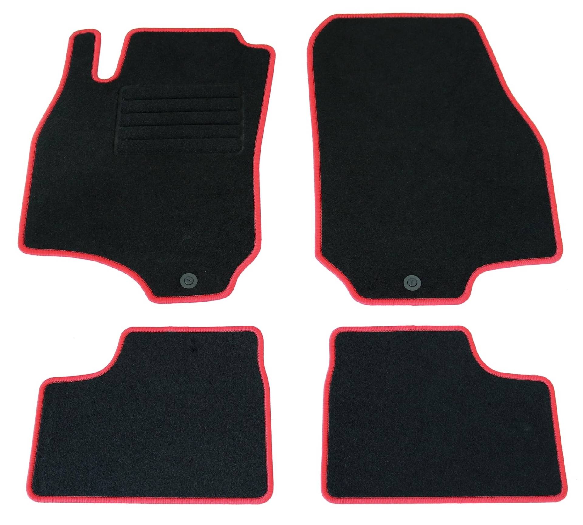 AD Tuning HG0885-ROT Fußmatten Set (4teilig) Schwarz Rot Autoteppiche Matten von AD Tuning