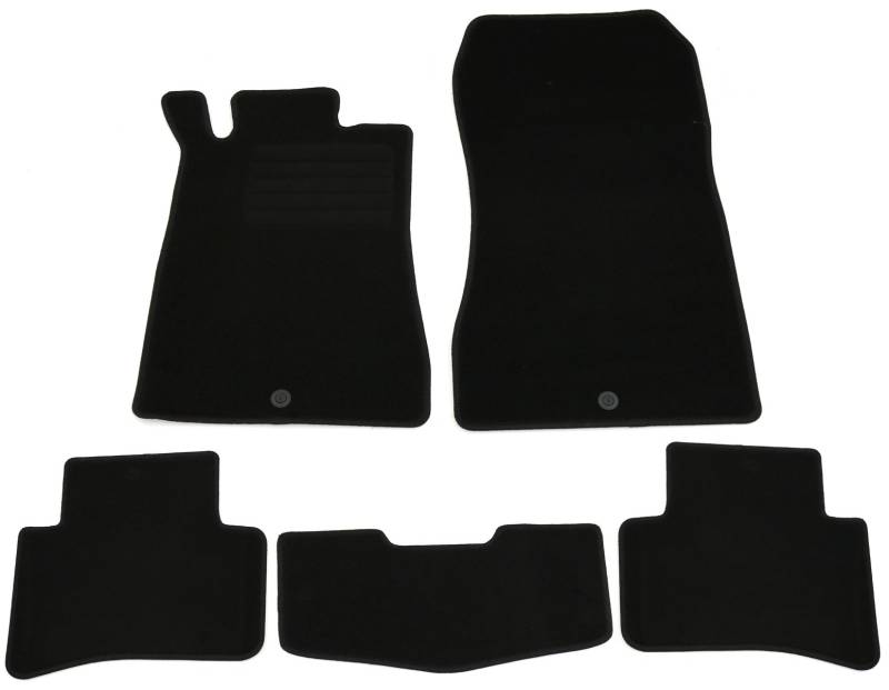AD Tuning HG2215 Velours Fußmatten Set (5-teilig) Schwarz Passform Autoteppiche von AD Tuning GmbH & Co. KG